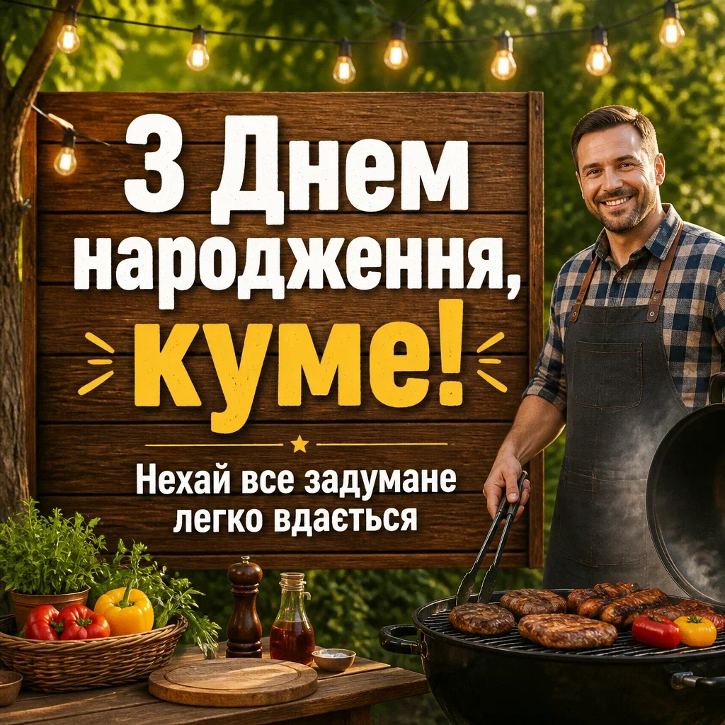 сучасне привітання кум з днем народження кумець