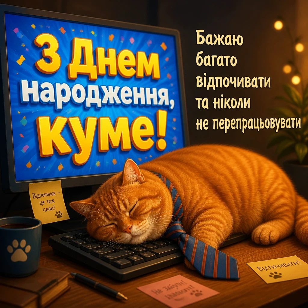 сучасне привітання кум з днем народження кумець