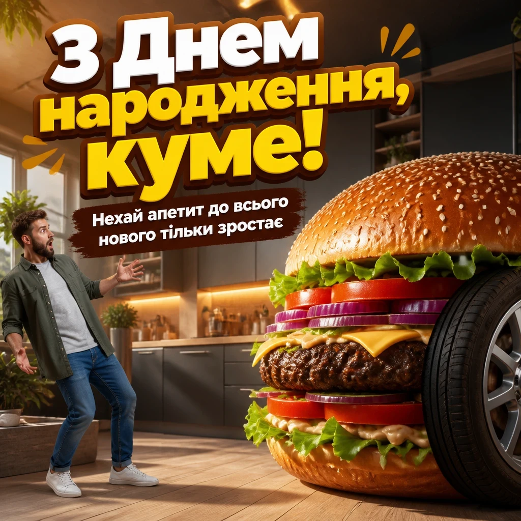 сучасне привітання кум з днем народження кумець