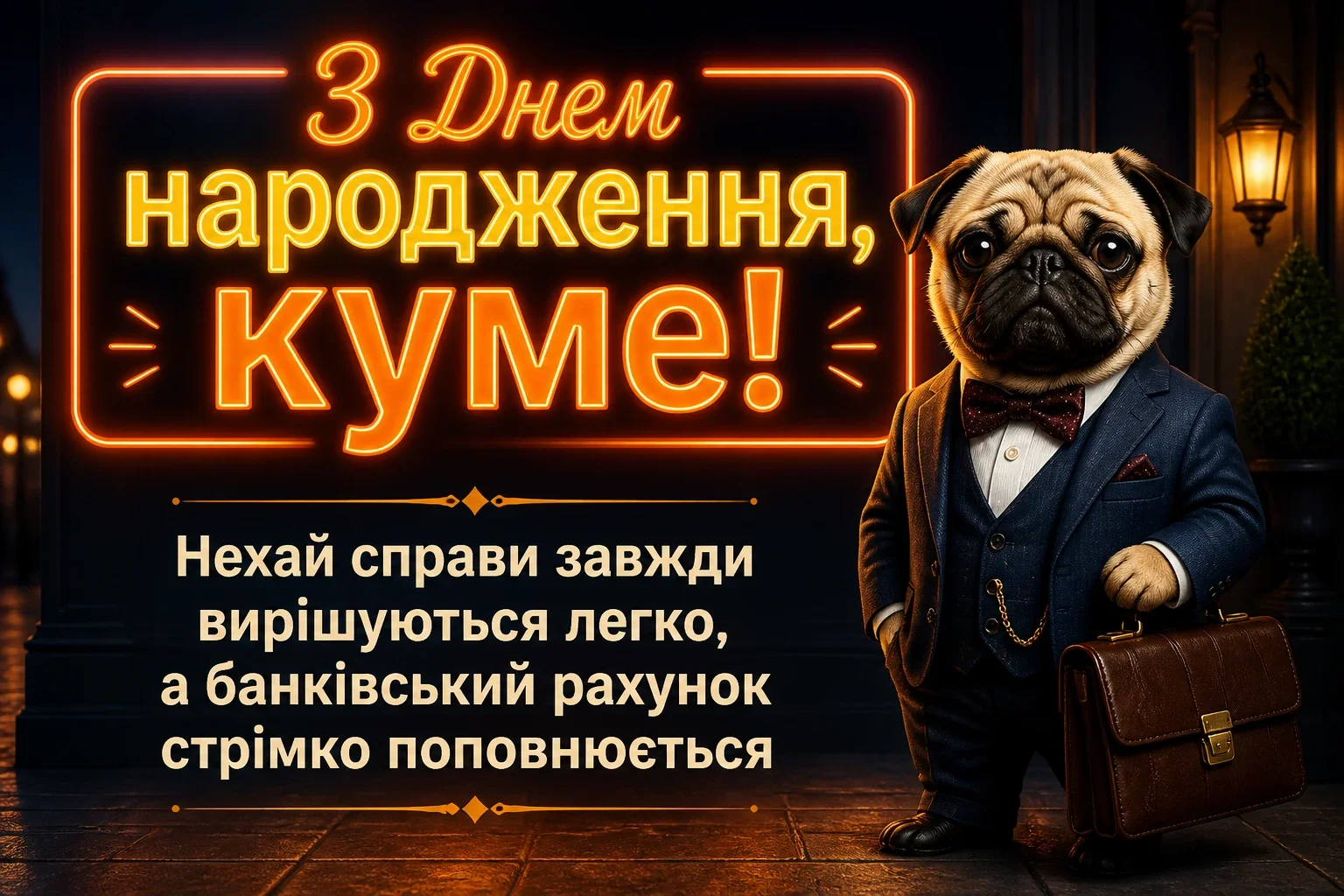 сучасне привітання кум з днем народження кумець