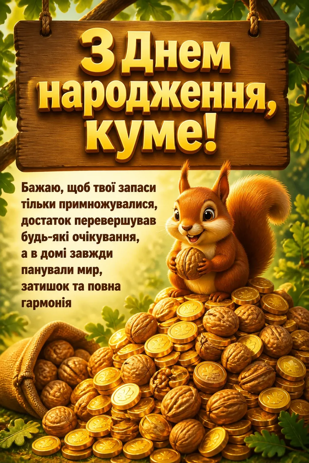 сучасне привітання кум з днем народження кумець