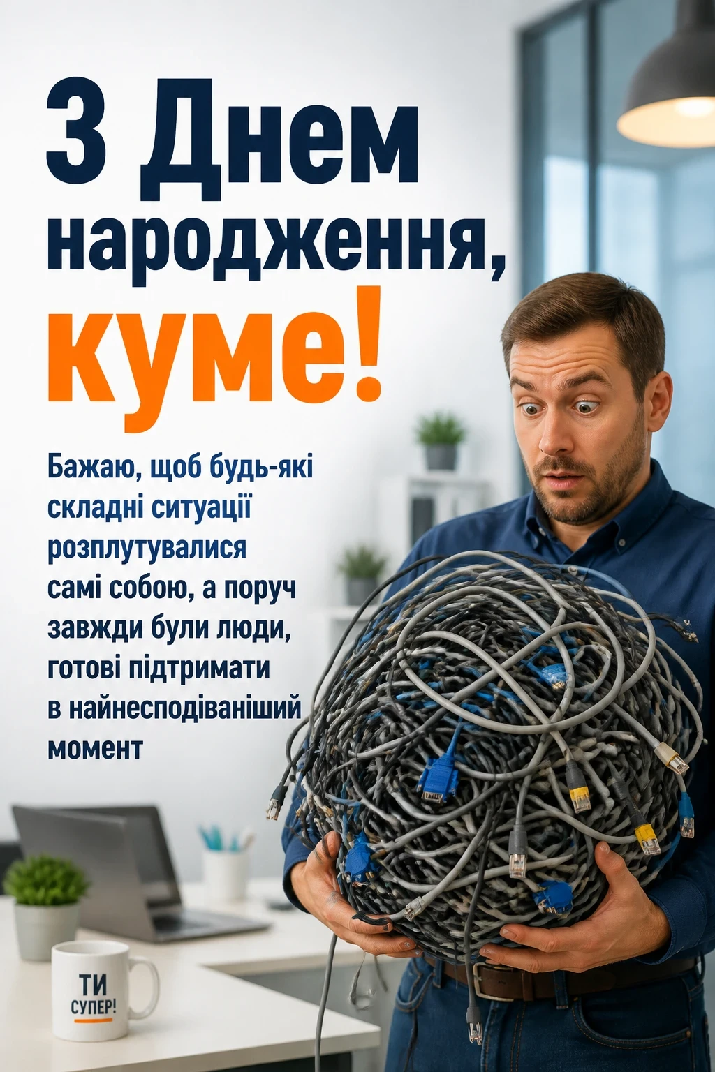 сучасне привітання кум з днем народження кумець