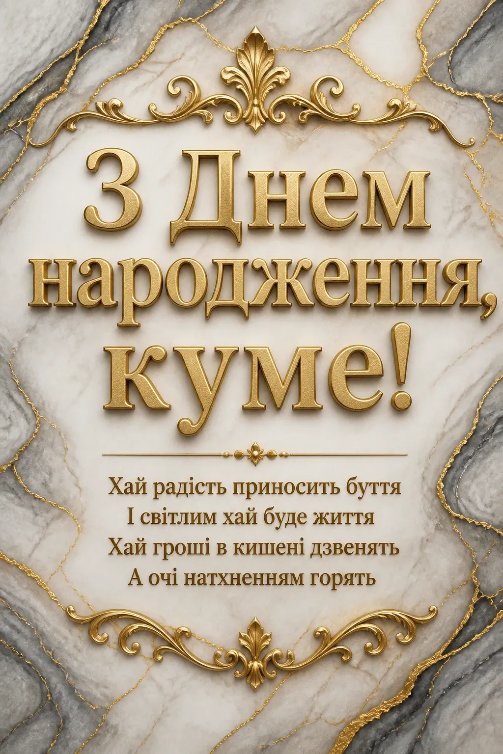 сучасне привітання кум з днем народження кумець