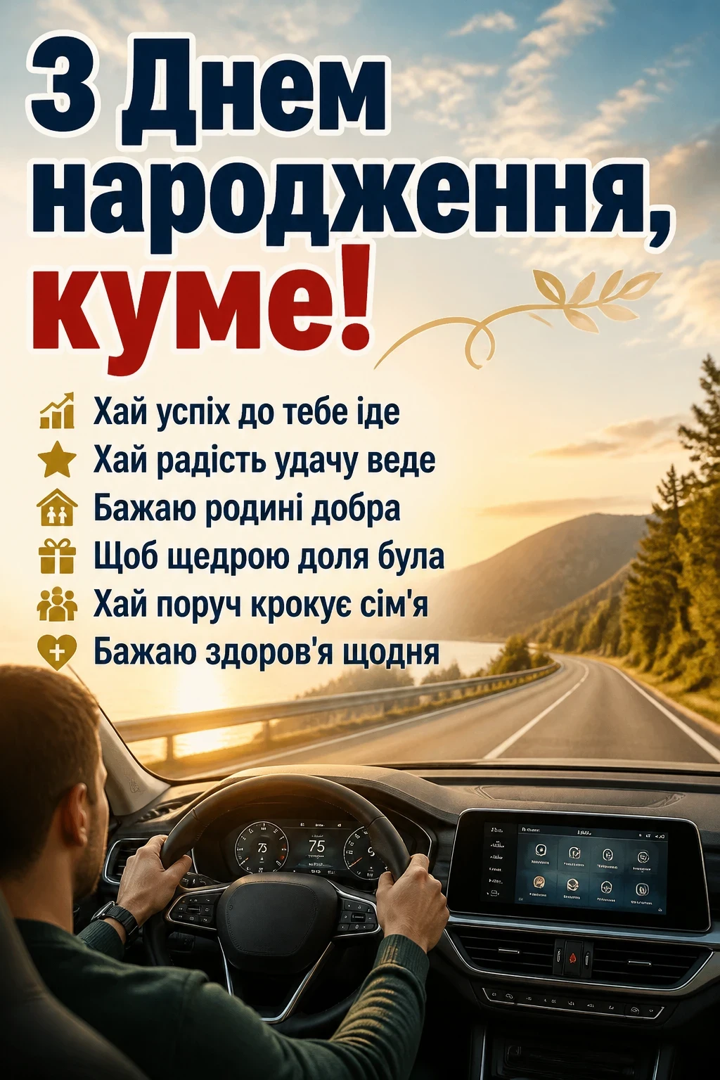 сучасне привітання кум з днем народження кумець