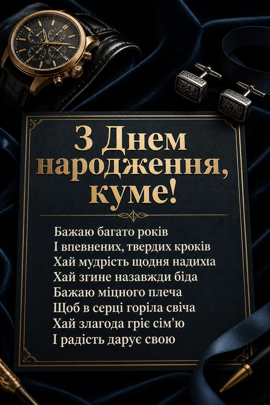 сучасне привітання кум з днем народження кумець