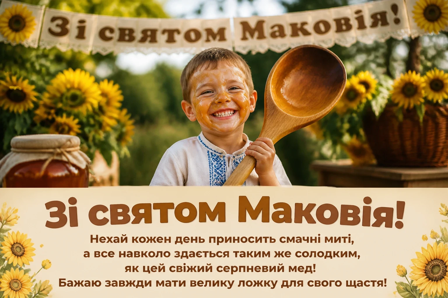 привітання з медовим спасом на українській мові