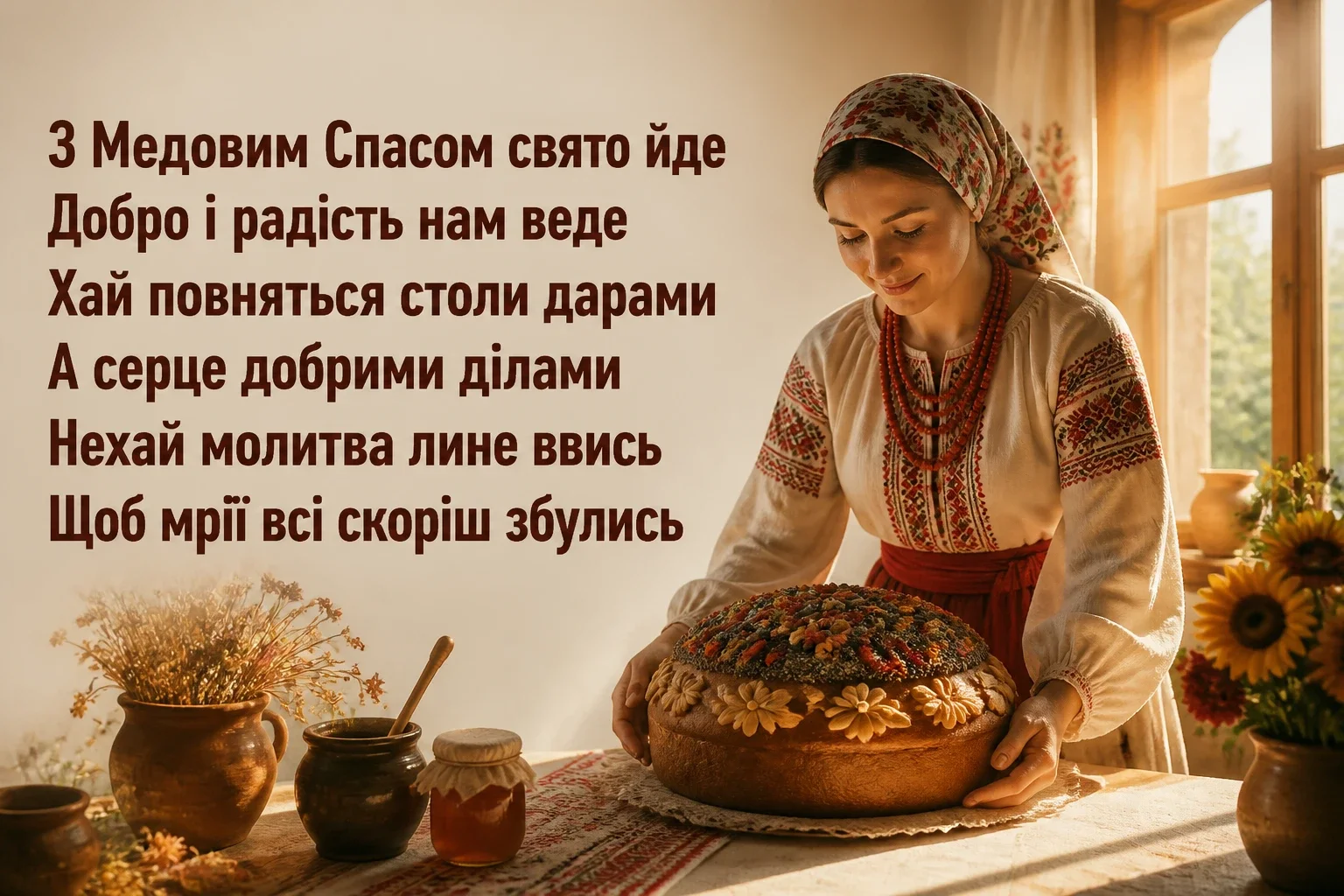 привітання з медовим спасом на українській мові