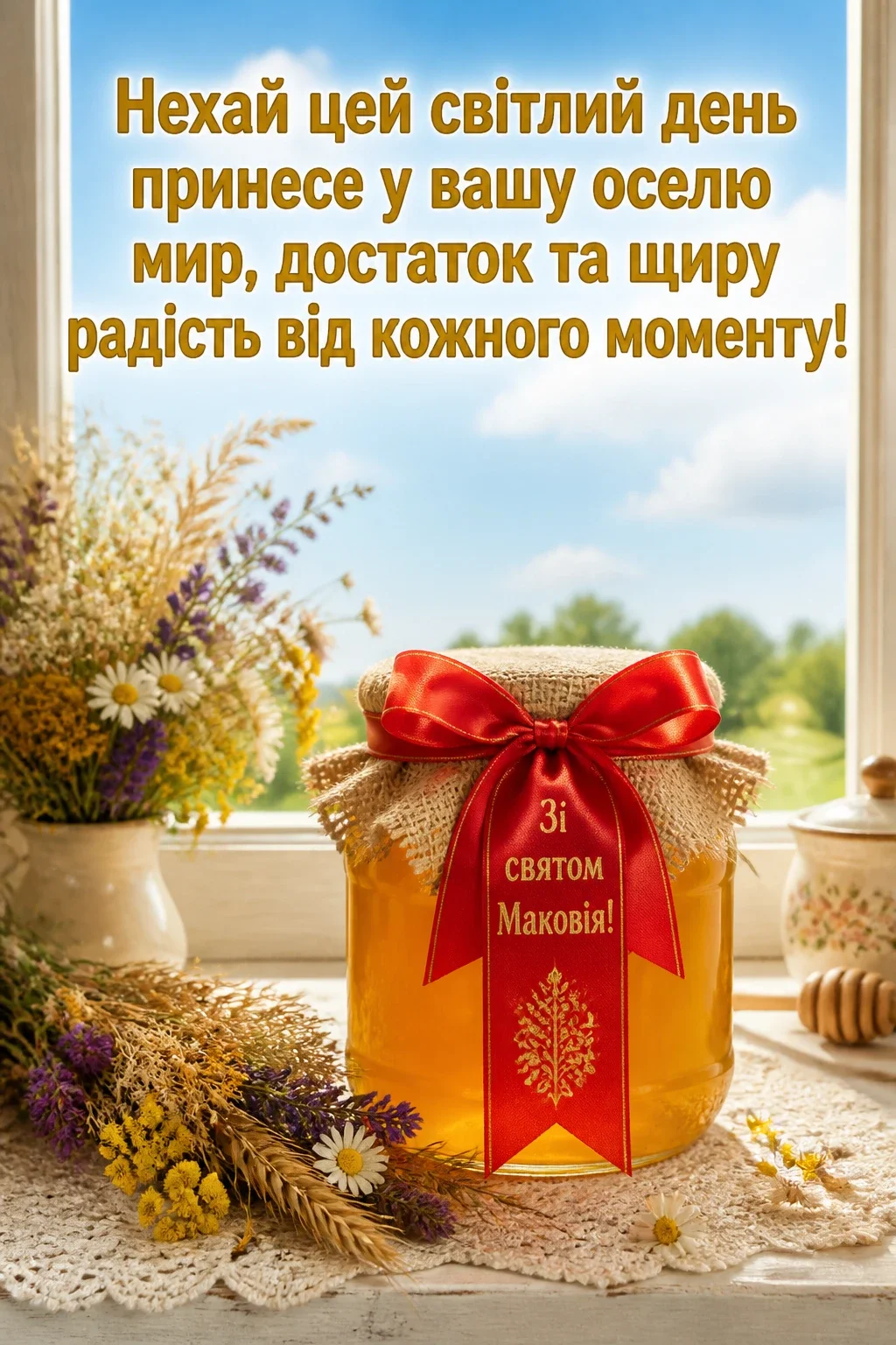 привітання з медовим спасом на українській мові